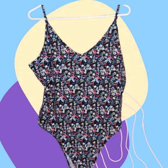 Plus Floral Spaghetti-Strap Bodysuit - Picture 2 of 2